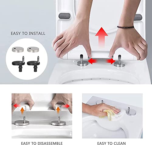 Toilet Seat with Cover, Slow Close, Quick Release, Easy Cleaning, Thickened PP Material, Top Fixing Adjustable Hinge, White - size: 04A