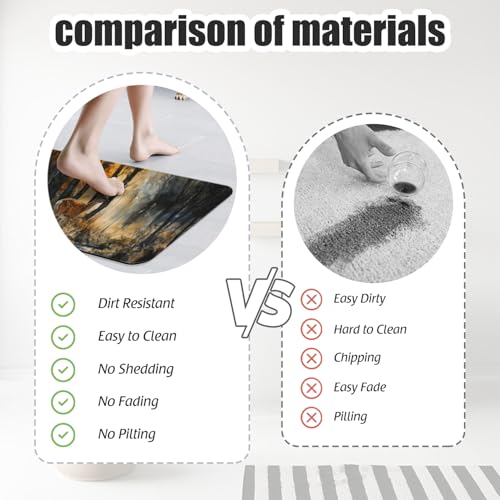 Bathroom Runner Mat Rugs Long,Deer in the woods watercolor painting Cute Diatomite Stone Bath Mat Large Absorbent Diatomaceous Earth Mat Non Slip Fast Dry Shower Mat Bathroom Rugs Floor Mat 16x42in - color: Design17