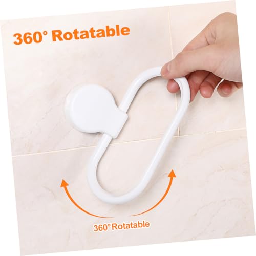 Ipetboom 2pcs Adhesive Wall Towel Holder Hand Towel Ring for Bathroom Impact-Resistant Bathroom Wash Cloth Holder with Strong Reliable Fixation Minimalist White Design for Easy Installation