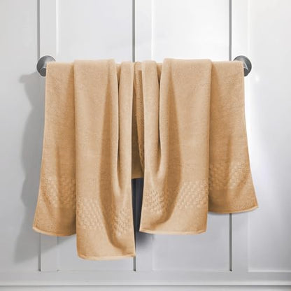 Feather & Stitch 100% Cotton 625 GSM Bath Towel Set of 6, Ultra Soft Highly Absorbent 2 Bath Towels, 2 Hand Towels & 2 Washcloth - Luxury Quick Dry Shower Towels (Taupe) - color: Taupe