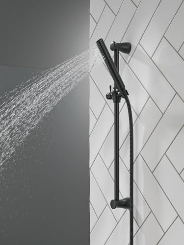 Delta Faucet Compel Slide Bar Hand Held Shower with Hose, Black Handheld Shower Head, Slide Bar Hand Shower, Black Handheld Shower, Detachable Shower Head, Matte Black 57085-BL - color: Matte Black