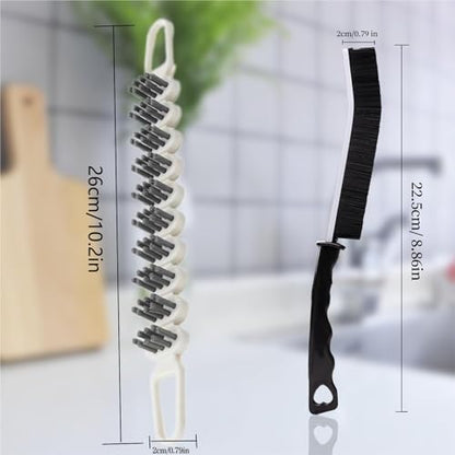 Crevice Cleaning Brush Hard Bristle Grout Brush Scrub Brush Toilet Brush Cleaning Tools Cleaning Supplies for Household Use Bathroom Kitchen 3 Pcs (Black&White) - color: Black&white