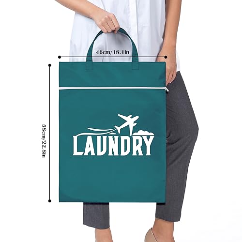2 Pcs Large Travel Laundry Bag Washable Waterproof Wet Bag Dirty Clothes Bag Swimsuit Workout Bag for Gym Clothes Laundry Wet Clothes Swimming Pool Yoga College Dorm (Blue+Grey) - color: Blue+Grey