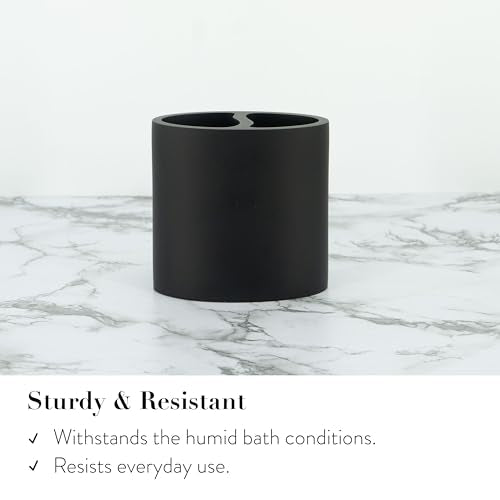 Bathroom Accessory Sets, 4 Pieces Bathroom Accessories Complete Set Vanity Countertop Accessory Set, Includes Lotion Dispenser Soap Pump, Toothbrush Holder and Tray (Matte Black Look Rounded) - color: Matte Black Look Rounded