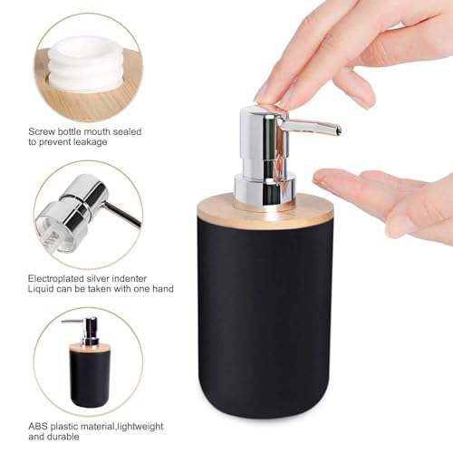 Black Bathroom Accessories Sets Complete Toothbrush Holder Black Soap Dispenser Toothbrush Cup Soap Dish Rustic Farmhouse Bathroom Accessories Decor Essentials Bathroom Kit（Black）, ystz-001 - size: black