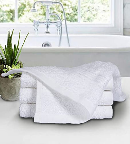 Ultra Soft Cotton Washcloths, Contains 24 Piece Face Cloths 12x12 inch, Ideal for Everyday use Face Towels, Compact & Lightweight Multi Purpose Washcloths - White - color: White, size: 24 Pack Washcloths