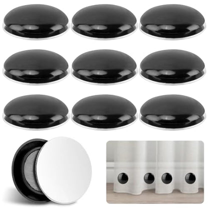 Magnetic Shower Curtain Weights, 10Pack Heavy Duty Shower Liner Weights with Rubber Covered, Rust-Free Curtain Counterweight, Windproof for Drapery, Tablecloth & Outdoor Flag - color: Black