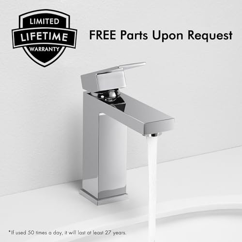 KES Chrome Bathroom Sink Faucet Single Hole Bathroom Faucets Single Handle for Modern Washroom Vanity RV Farmhouse Sink cUPC Certified Lead-Free, L3120ALFF12-CH - color: Chrome, style: NO Drain - Short Faucet