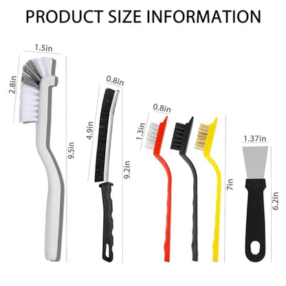 Crevice Cleaning Brush Tool - Heavy Duty Hard Bristle Gap Brush for Deep Cleaning - Ultra-Thin Grout Scrubber for Bathroom, Toilet, Bathtub, Kitchen Sink & Window Tracks-12 Pack