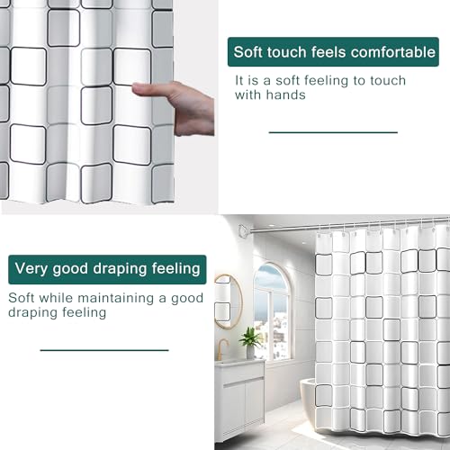 Shower Curtain Liner, Big Square Waterproof PEVA Shower Curtains with 3 Duty Heavy Bottom Magnets and 12 Rust Proof Grommets, 72x72 Weighted Shower Liner for Shower Stall, Bathtubs - color: Big Square