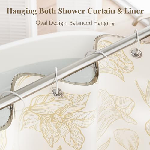 Bathway Anti-Drop Shower Rings, 12 Pcs Metal Rings for Curtain Rod, Rust Proof, White - color: White, style: Classic Round
