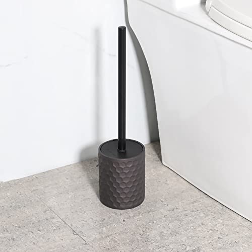 Bathroom Accessory Set - 6 pcs Bronze Bathroom Accessories Set with Trash Can, Toothbrush Holder, Toothbrush Cup, Soap Dispenser, Soap Dish, Toilet Brush with Holder - Accessoire Salle de Bain - color: Warm Gray