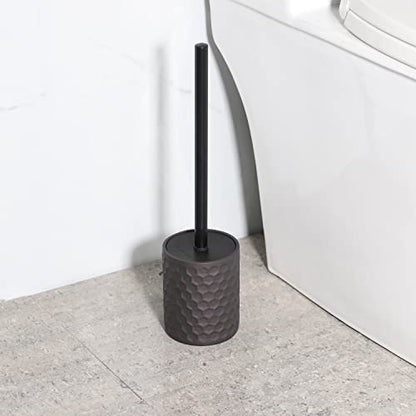 Bathroom Accessory Set - 6 pcs Bronze Bathroom Accessories Set with Trash Can, Toothbrush Holder, Toothbrush Cup, Soap Dispenser, Soap Dish, Toilet Brush with Holder - Accessoire Salle de Bain - color: Warm Gray