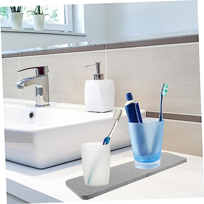 OUNONA Water Absorbing Diatomite Mat for Bathroom Countertops Quick Drying Soap Holder and Mouthwash Cup Pad Deep Practical and Stylish Absorbent