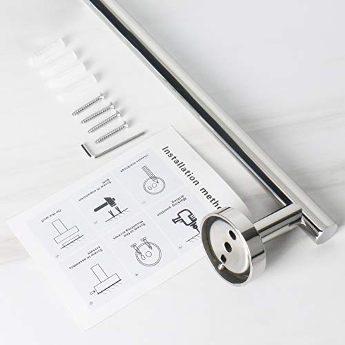NearMoon Bath Towel Bar, Thicken Stainless Steel Shower Towel Rack Holder Wall Mounted for Bathroom, 9-lnch Overall Length-7-lnch Usable Hanging Space (1 Pack, Chrome Finish) - color: Chrome Finish, size: 9 Inch