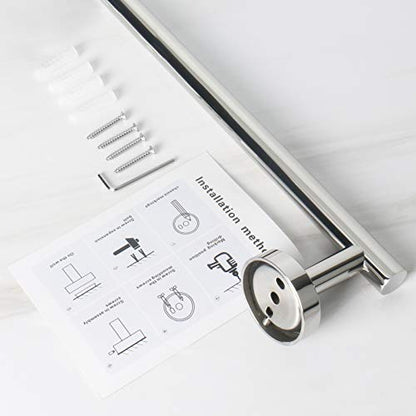 NearMoon Bath Towel Bar, Thicken Stainless Steel Shower Towel Rack Holder Wall Mounted for Bathroom, 9-lnch Overall Length-7-lnch Usable Hanging Space (1 Pack, Chrome Finish) - color: Chrome Finish, size: 9 Inch
