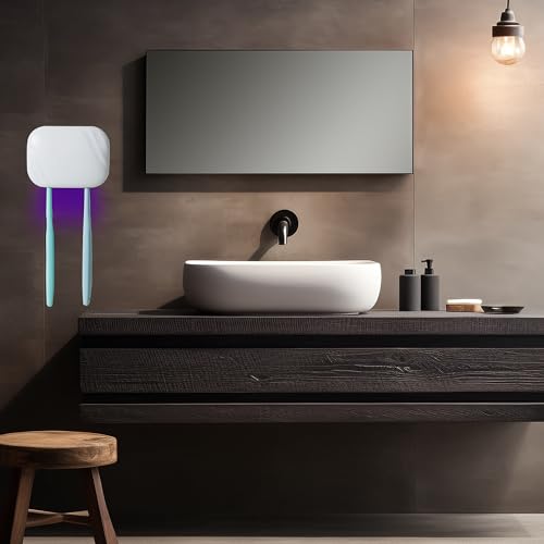 Toothbrush Storage Case with UV-C Lights – Rechargeable Portable Toothbrush Cover, Hook Wall Mount Disinfection Box for Home, Travel & Fits All Toothbrushes