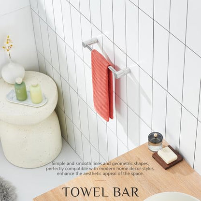KOKOSIRI Towel Bar Chrome 16-Inch Single Rail Bath Towel Holder for Bathroom Wall Polished Stainless Steel Bathroom Hardware Wall Mounted, B4007CH-L16 - color: Polishd Chrome, size: 16-Inch