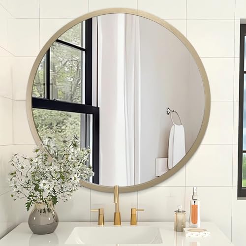 AOAOPQ Mirror Wall for Bathroom Metal Brushed Frame Ative Wall Mounted Home Living Room Entryway Bedroom Bronze - color: Bronze, size: 20"L x 20"W