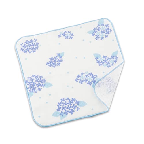 NOREN Japanese Cotton Towel Senshu (Osaka) Towel/Washcloth Face Towel Japanese Handkerchief/Made in Japan 100% Cotton Quick Drying Absorbent Ultra Soft Thin Traditional Japanese Pattern (Hydrangea) - color: Hydrangea, size: Washcloth