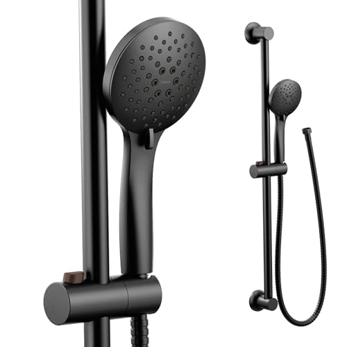 Moen Eco Performance 5 Funtion Handheld Showerhead, 30 Inch Slide Bar and 69 Inch Hose, 3558EPBL - color: Matte Black