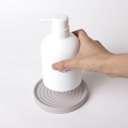 Home Bathroom Kitchen Use Diatomite Round Tray Ceramic Fast Dry Soap Holder (One Unit Light Grey) - color: Light Grey