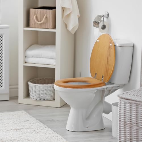 Design House Dalton Elongated Toilet Seat, Honey Oak | Surface, Traditional, Wood, Hardware, 544270 - color: Honey Oak