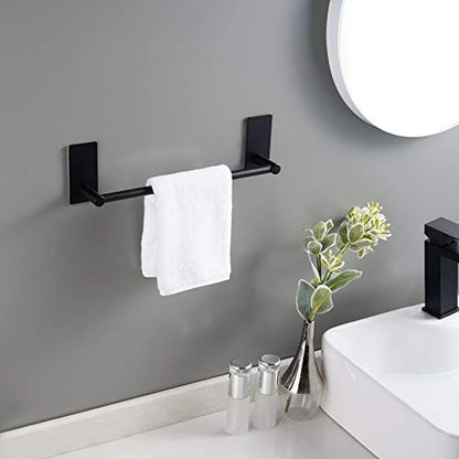 KES 12-Inch Towel Bar for Bathrooms, Adhesive Hand Towel Holder, Wall Mounted No Drill SUS 304 Stainless Steel Matte Black, A7000S30-BK - color: Matte Black, size: 12 Inch