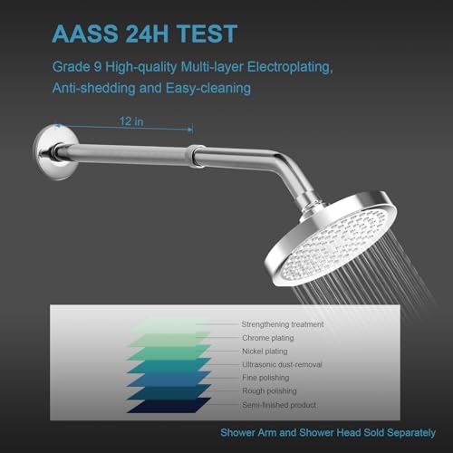 OFFO Shower Head Extension Arm, 12 in Shower Arm Extension Shower Head Extender Made of 304 Stainless Steel Shower Pipe Extension, Chrome - color: Chrome, style: 12 in
