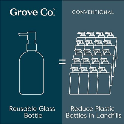 Grove Co. Gel Hand Soap Dispenser, 2 x 13.5 oz Glass Bottles | Glass bottles; Stainless-steel pumps; Reusable; Pair with Grove Co. Hand Soap; No Plastic Waste - size: 27 Ounce ( Pack of 2)