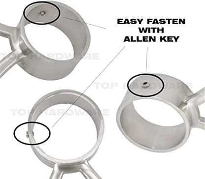 Bar Mount Foot Rail Kit, Satin Golden Finish 2" OD Stainless Steel Tubing w/Internal Connector, Bar Mount Foot Rail Bracket (Domed End Cap, 12 ft (72 in x 2)) - size: 12 ft (72 in x 2), style: Domed End Cap