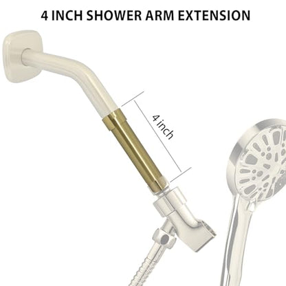 Shower Arm Extender 4 Inch Straight Extension Pipe Arm for Rainfall and Handheld Shower Head, Female to Male NPT 1/2 Inch, Brushed Gold - color: Brushed Gold, style: 4-Inch
