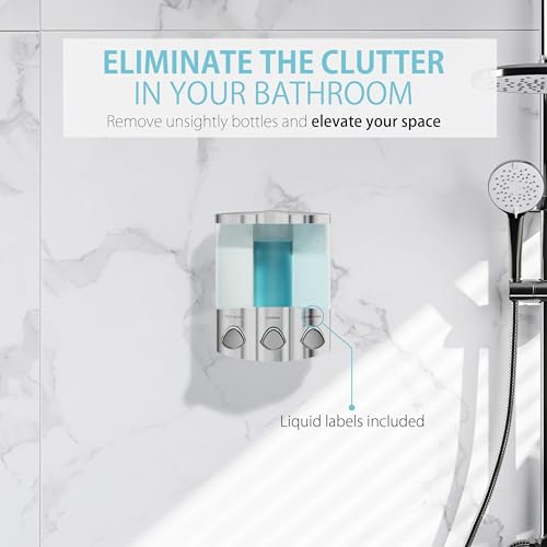 Better Living Products 76344-1 Euro Series TRIO 3-Chamber Soap and Shower Dispenser, Chrome - color: Chrome, size: 3-Chamber