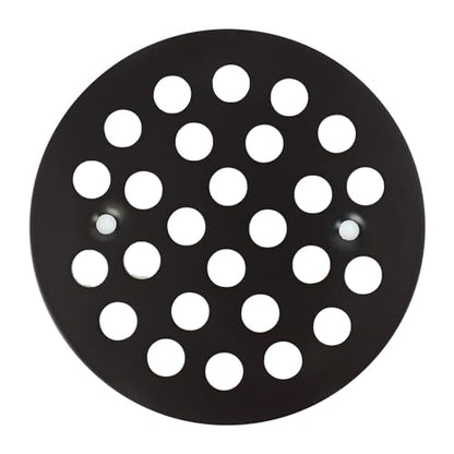 4-1/4” Round Shower Drain Cover,Screw-in Shower Drain Strainer,Easy-to-Install Replacement Cover - color: Black, size: 4-1/4 inch