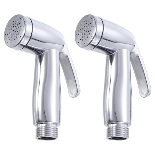 uxcell 2 Pcs Bidet Sprayer, Pressurized Handheld Bidet Sprayer for Toilet, Jet Spray Bidet Attachment Bidet Toilet Sprayer Head for Kitchen Bathroom Toilet Flushing Washing, Silver