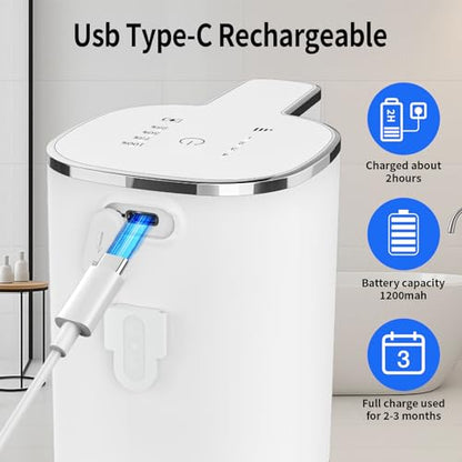 Automatic Foaming Soap Dispenser, Touchless Hand Soap Dispenser, USB Rechargeable, 4 Adjustable Levels, 14.2 oz (420 ml) Large Capacity, for Bathroom, Kitchen & School (White, Foaming) - color: White, size: Foaming