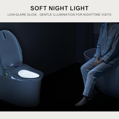 Electric Bidet Toilet Seat, Heated Toilet Seat, Elongated White | Warm Water Wash, Warm Air Dryer, Self-Cleaning Nozzle, Wireless Remote, LED Night Light, Soft-Close Lid, Easy Install - style: Remote – Classic