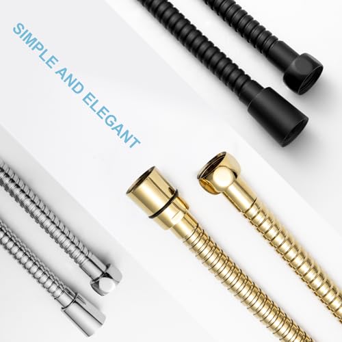OFFO Shower Hose, 80 in Kink Free Stainless Steel Shower Hose Attachment Electroplating Handheld Shower Head Hose Flex Hoses Extension with Brass Insert & Nut for Pet Bathing Cleaning, Gold - color: Gold, size: 80 in