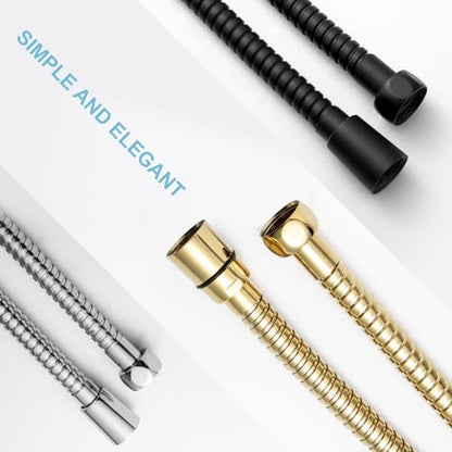 OFFO Shower Hose, 80 in Kink Free Stainless Steel Shower Hose Attachment Electroplating Handheld Shower Head Hose Flex Hoses Extension with Brass Insert & Nut for Pet Bathing Cleaning, Gold - color: Gold, size: 80 in