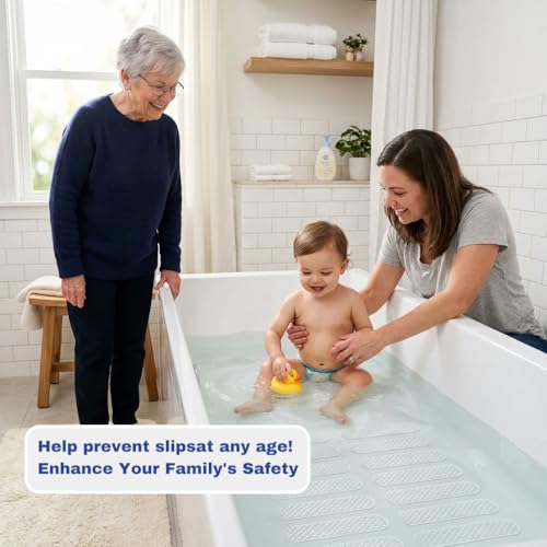 24-Piece Non-Slip Shower Floor Stickers, Extra-Large (XXL) Safety Anti-Slip Decals for Bathtubs, Shower Floors, and Stairs - Scraper Included - color: Rectangle