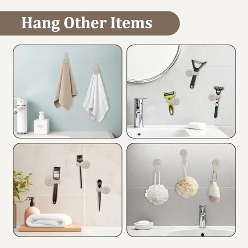 Magnetic Silicone Shower Curtain Clips for Liner 3 Packs (Light Brown) | Self Adhesive, Windproof Splash Holders, Prevent Water Splashing Out, Shower Curtains Keeper, Keep Curtain Closed to Wall - size: 3.3"W x 1"L (Pack of 3)