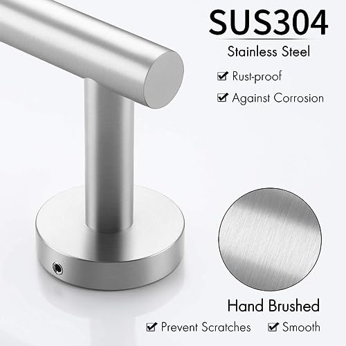 KES 9.6 Inches Hand Towel Bar Bathroom Towel Holder Kitchen Dish Cloth Hanger SUS304 Stainless Steel RUSTPROOF Wall Mount Brushed Steel, Total Length 12 Inch, A2000S30-2 - color: Brushed Grey, size: 12 Inch