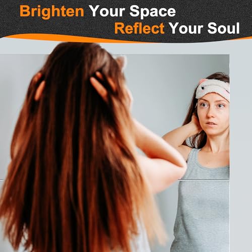 Frameless Mirror Tiles 20"x20"x4 Pcs Wall Mounted | Shatter Resistant, Full Length, Tempered Glass Panels, For Home Gym Bathroom Bedroom & Living Room Decor - size: 20''x20''-4PCS
