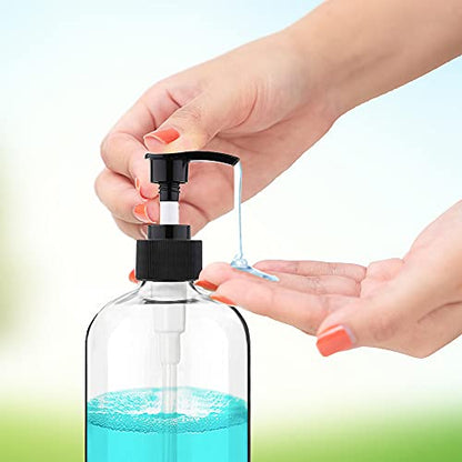 Clear Soap Dispenser with Rust Proof Pump, Waterproof Labels (1 Pack,16.9 Oz), Plastic Hand Soap Dish Soap Dispenser for Kitchen Bathroom - color: Clear 1 Pack