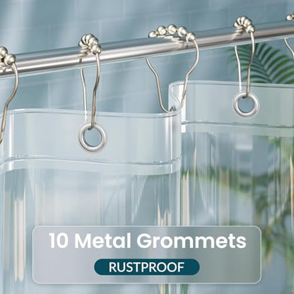 Titanker Plastic Shower Curtain Liner, Clear Shower Liner PEVA 60x78 Lightweight Waterproof Shower Curtains for Bathroom with Magnets and Rustproof Grommets - color: Clear, size: 60"W x 78"L (Pack of 1)