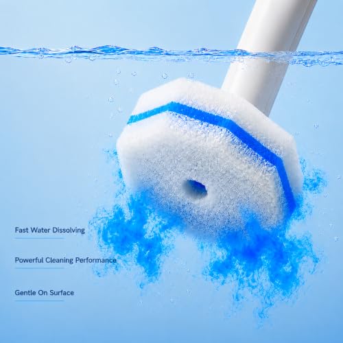 COBETE Disposable Toilet Brush Wand 2 Kit with 60 Refills, Efficient Deep Scrubbing Toilet Bowl Cleaner Wand for Bathroom Toilet Cleaning
