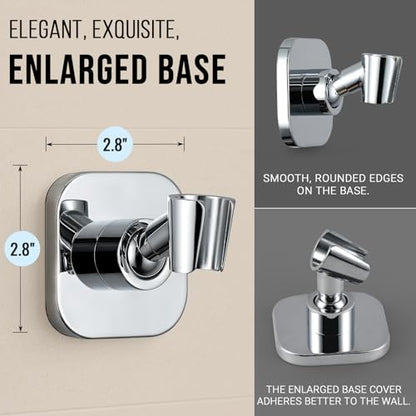 G-Promise Metal Handheld Shower Head Holder, No-Drill Install (Chrome) | Adhesive or Drilled Installation, Wide Adjustment Range Fits All Family Heights, Firmly Secure Showerhead, Easy to Install - color: Chrome