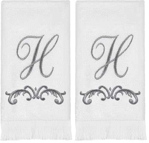 Avanti Linens 13474WPW Monogrammed Fingertip Towel, H, White (Pack of 2) - size: H (Pack of 2)