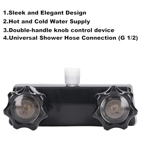 RV Shower Faucet with Shower Head and Hose - Non-Metallic RV Shower Kit, On/Off Valve & Diverter, Handheld Shower Replacement for RV, 5th Wheels, Motorhomes, Travel Trailers, Campers (Black) - color: Black