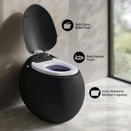 Swiss Madison Plaisir Smart One-Piece 1.28 GPF Single Flush Toilet in Matte Black - color: Black